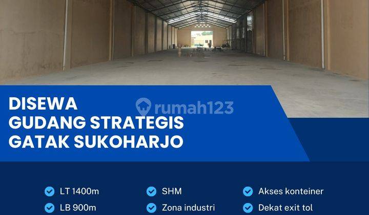 Disewakan Gudang Industri 1402m2 Lokasi Gatak,sukoharjo  1