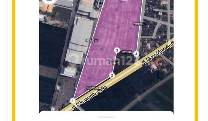 Industrial Land Location Masaran Sragen Area 4.9 Ha