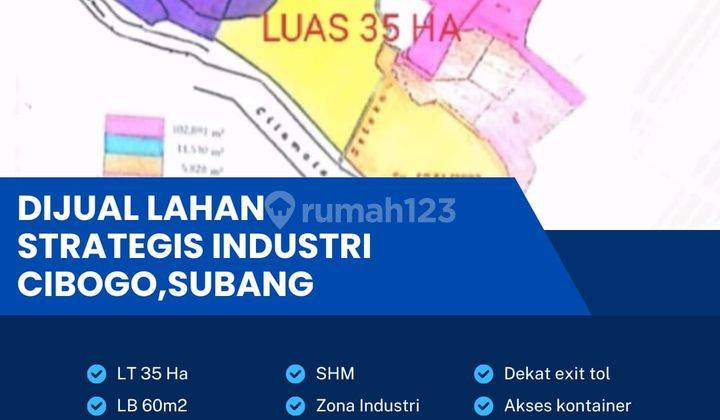 Dijual lahan industri lokasi Cibogo Subang  sangat strategis Luas 35 Ha BU! 1