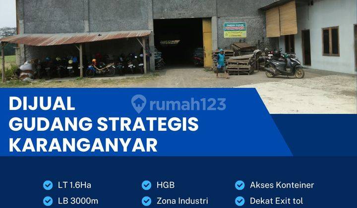 Dijual Cepat Gudang Industri,lokasi Karanganyar Luas 1,6 Ha,bu  1