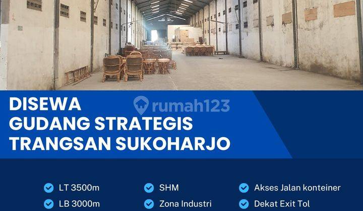 Disewakan Gudang Zona Industri 3500m2 Lokasi Gatak,sukoharjo  1