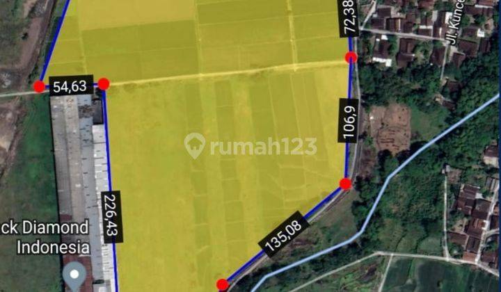 Dijual Lahan Strategis Industri,lokasi Delanggu Klaten,luas 8 Ha,bu  2