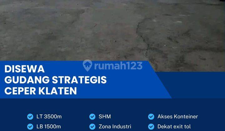 Disewakan Gudang Strategis Industri 3500m2 Lokasi Ceper,klaten