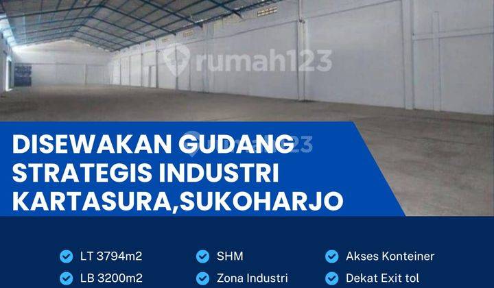 Disewa gudang lokasi Kartasura luas 3794m BU! 1
