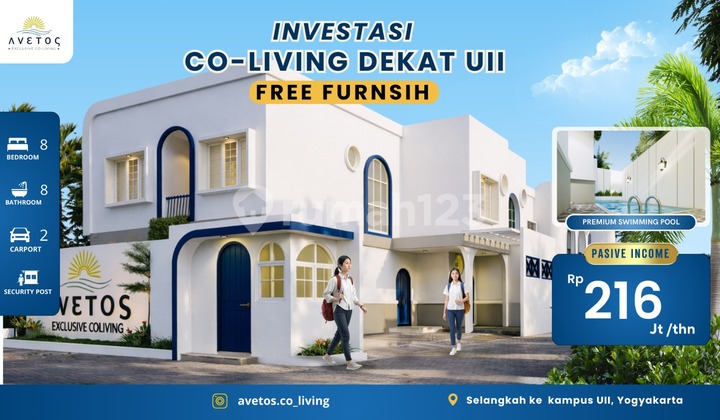 Dijual Kost Coliving Eksklusif 2 Lantai SHM Dekat Kampus Uii Jogja Kaliurang Sleman