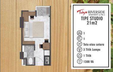 Disewakan Apartement Tokyo Riverside Pik 2 Studio Unfurnished 1