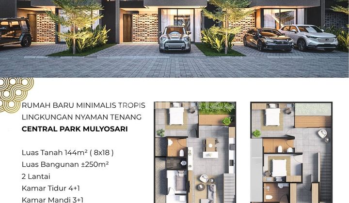 JUAL RUMAH BARU MINIMALIS TROPIS LINGKUNGAN NYAMAN TENANG CENTRAL PARK MULYOSARI 2