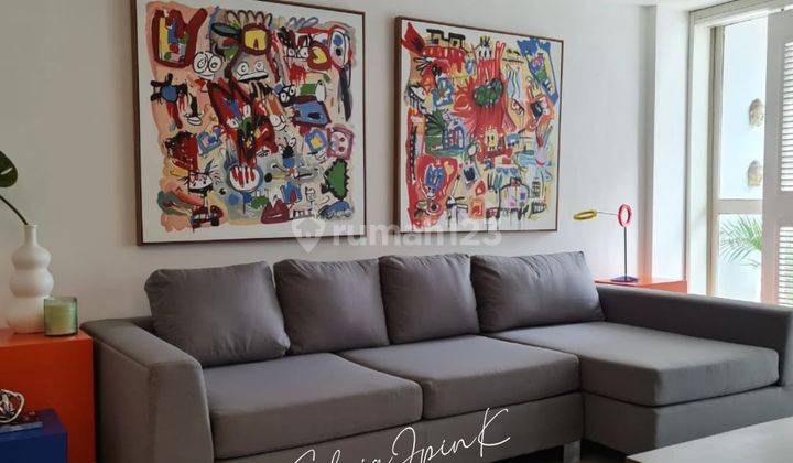 ruang tamu apartemen taman rasuna furnished, kuningan