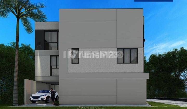 tampak depan rumah baru 3 lantai bebas