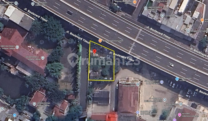 Disewkan Kavling Tepi Jalan Raya Kelapa Gading