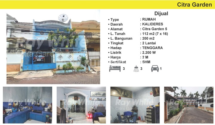 Rumah 2 Lantai Citra 5 Jakarta Barat SHM