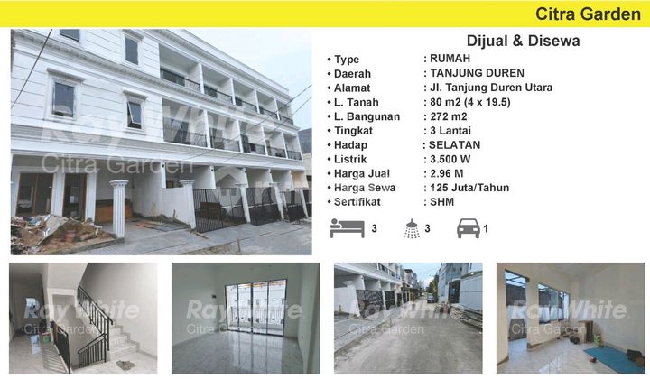 Rumah Baru Tanjung Duren, Siap Pakai, Disewa Pertahun Rumah Baru Tanjung Duren, Siap Pakai, Disewa Pertahun
