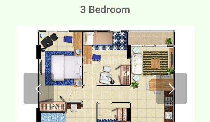 Apartemen 3 Kamar Tidur Paradise Mansion Baru Sebrang Lotte Mart Taman Surya,dekat Bandara, Banyak Fasilitas 2