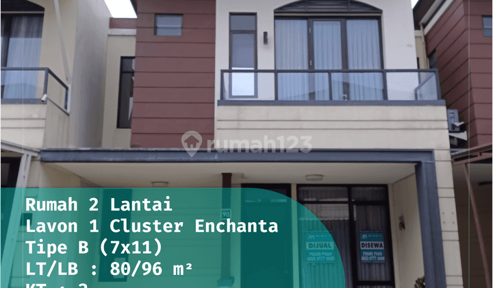 Dijual Rumah 2 Lantai di Lavon 1 Cluster Enchanta 1