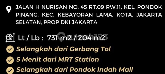 DIJUAL Rumah Pondok Pinang, Jakarta Selatan 2