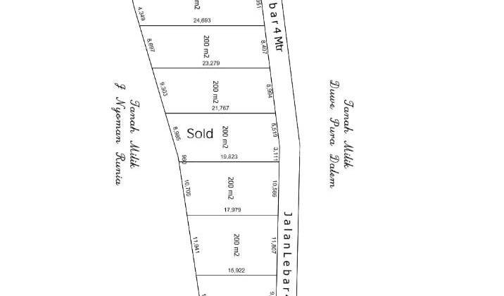 Dijual tanah kavling, lokasi jalan pantai Berawa, Canggu 1