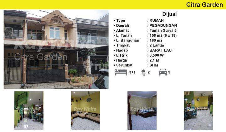 Rumah 2 Lantai, Depan Taman, Taman Surya 5, Kalideres, Jakarta Barat. 2