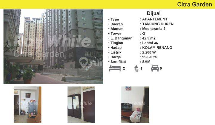 Apartemen Bagus,  Mediterania 2 dengan 2 kamar tidur, furnished, Tanjung Duren, 2