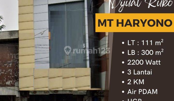 DIJUAL RUKO 3 LT JL MT HARYONO SEMARANG TENGAH 1