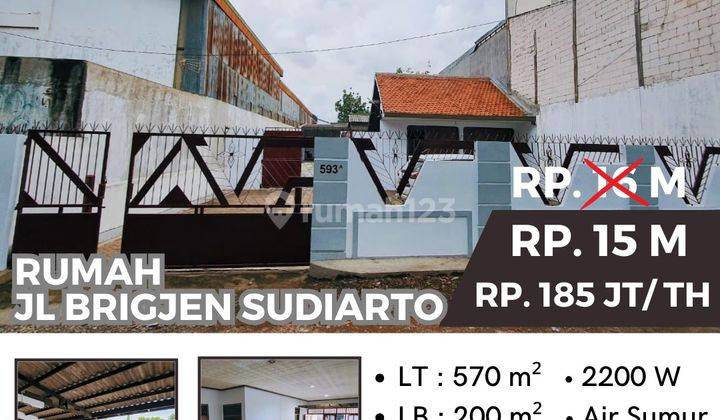 Dijual Rumah Halaman Luas Pinggir Jalan Raya Brigjen Sudiarto 1