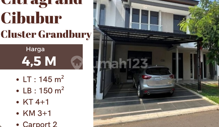 DIJUAL RUMAH BAGUS 2 LT CITRAGRAND CIBUBUR CLUSTER GRANDBURY
