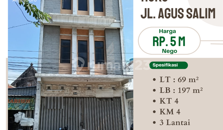 DIJUAL RUKO 3 LT SHM JL AGUS SALIM SEMARANG TENGAH 1