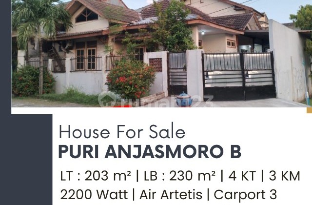 FOR SALE HOUSE WITH SPACIOUS CARPORT PURI ANJASMORO B WEST SEMARANG 1