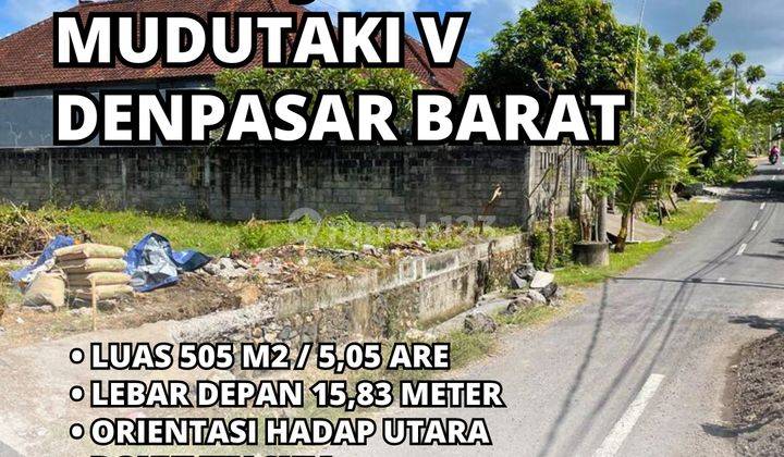 Land for sale located on the main road Muditaki V Denpasar Baratw 1