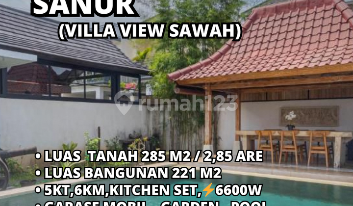 Villa View Sawah Lokasi Sanur Denpasar Tenang Dan Nyaman