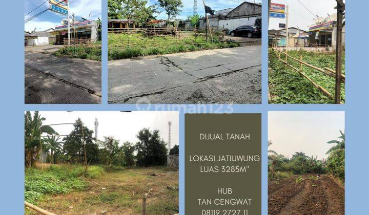 DIJUAL TANAH DATAR 3285 M2 + BANGUNAN INDOMARET DI JATIUWUNG  1