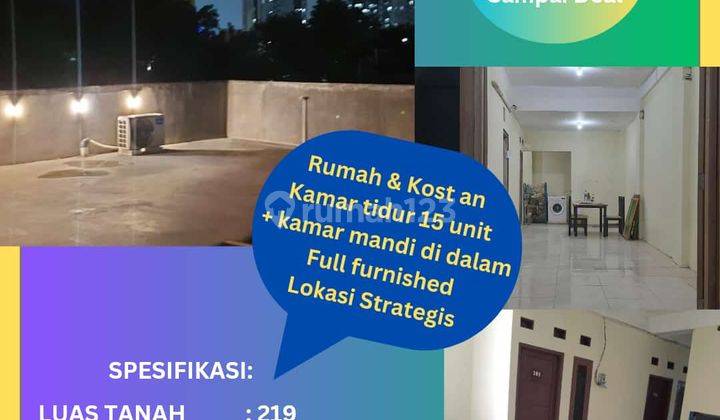 Dijual Rumah Kostan Murah Lokasi Jaktim Dekat Pasar Pramuka 2