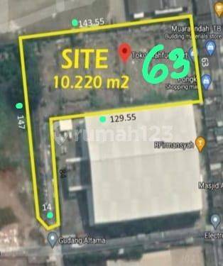 Tanah di Muara baru 10220 m² HGB 1