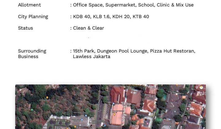 Dijual Murah Dibawah Harga Pasar Tanah Kemang Jalan Rembang Jakarta Selatan 2