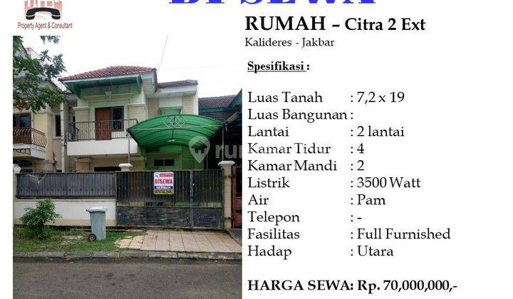 DISEWA Rumah Bagus 2 Lantai di Citra 2 Ext 1