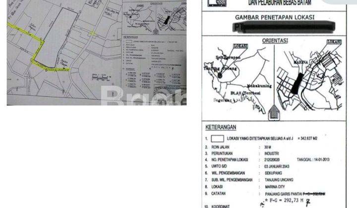 SELL. Lahan Industri. Lahan Shipyard di Marina Sekupang. Batam. BELAKANG BAPELKES. 1