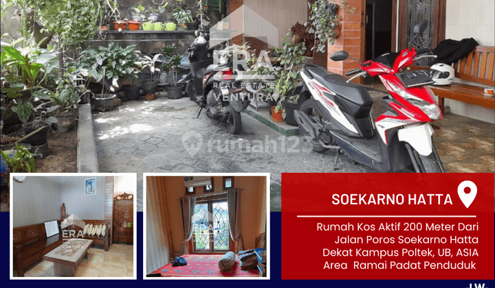 Dijual Rumah Kos Aktif, 200 Meter Dari Jalan Poros Soekarno Hatta 1