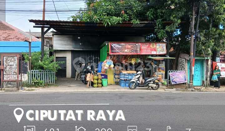  Tanah dan Bangunan 1 lantai di pinggir Jalan raya akses sangat lebar 2 mobil (satu arah) di Kebayoran Lama