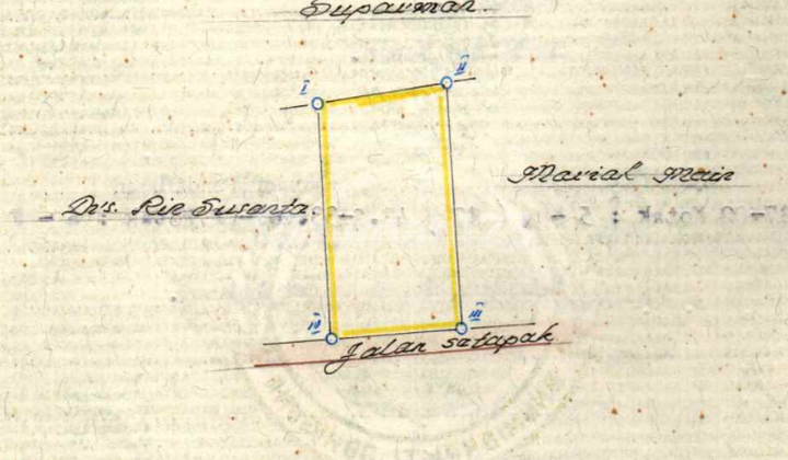 Square plot of land in a residential area in Pamulang.