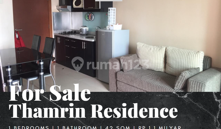 Dijual Apartemen Thamrin Residence 1 Bedroom Tipe L Full Furnished