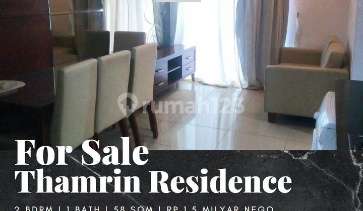 For Sale Thamrin Residence Apartment 2 Bedrooms Fully Furnished