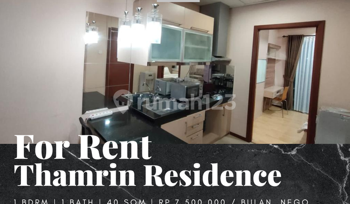 For Rent Thamrin Residence Apartment 1 BR Well Furnished