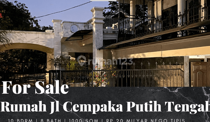 Dijual Rumah Jl Cempaka Putih Tengah 10br 2 Lantai 1