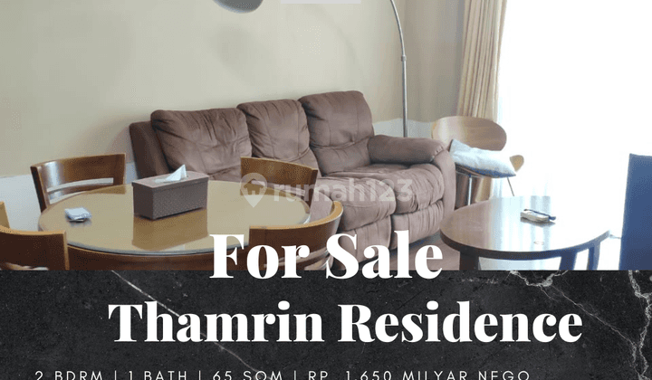 Dijual Apartement Thamrin Residence 2 BR Furnished Bagus 1