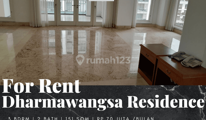 Disewakan Apartement Dharmawangsa Residence 3 BR Semi Furnished 1