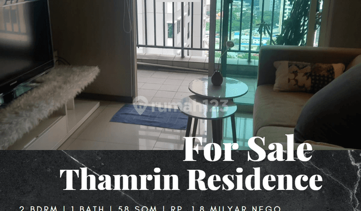 Dijual Apartement Thamrin Residence 2br Full Furnished Tower B 1