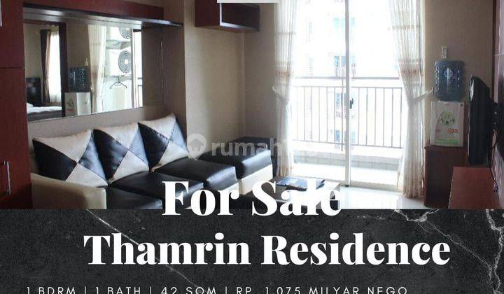 Dijual Apartment Thamrin Residence Type L Full Furnished 1br Mid Floor 1