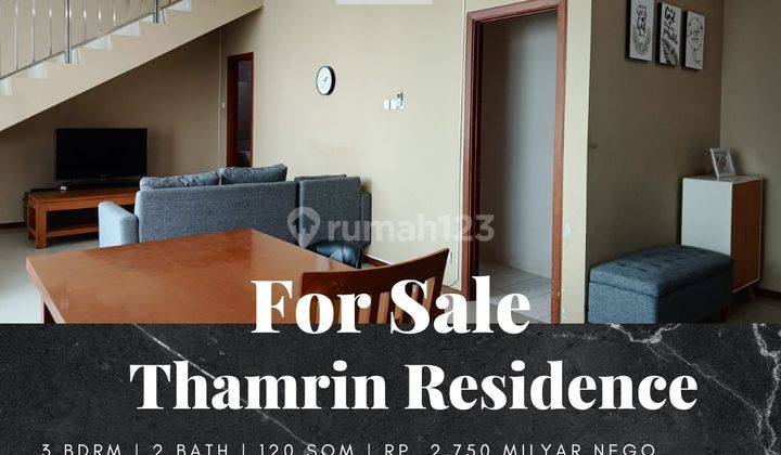 Dijual Apartemen Thamrin Residence 2 Bedroom Type Loft Furnished Bagus 1