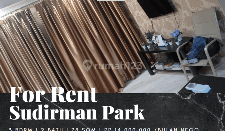 Disewakan Apartemen Sudirman Park 3 Bedroom Furnished Lantai Rendah 1