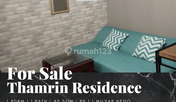 Dijual Apartemen Thamrin Residence 1 Bedroom Furnished Low Floor 1