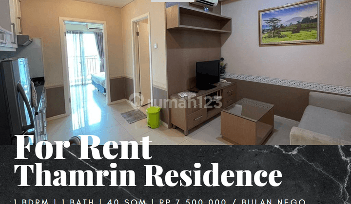 Disewakan Apartemen Thamrin Residence 1br High Floor Full Furnished 1